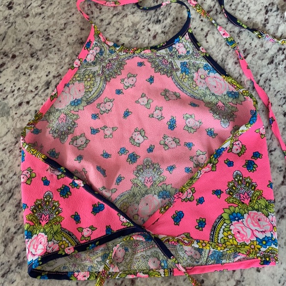 🌈Festival Halter Tie Crop Top🌈 OS - Picture 5 of 5